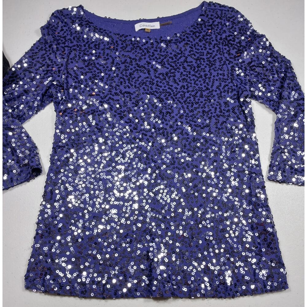 Calvin klein sequin top size small. Midnight blue.
